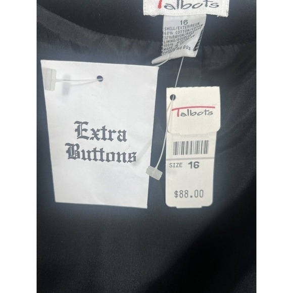 Vintage New Talbots Women's Black Velvet Vest Size 16 Button Made In USA - Picture 4 of 11